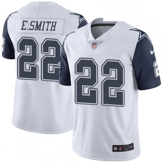 Youth Nike Dallas Cowboys 22 Emmitt Smith Limited White Rush Vapor Untouchable NFL Jersey