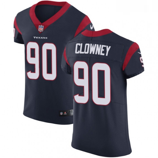 Men Nike Houston Texans 90 Jadeveon Clowney Navy Blue Team Color Vapor Untouchable Elite Player NFL 