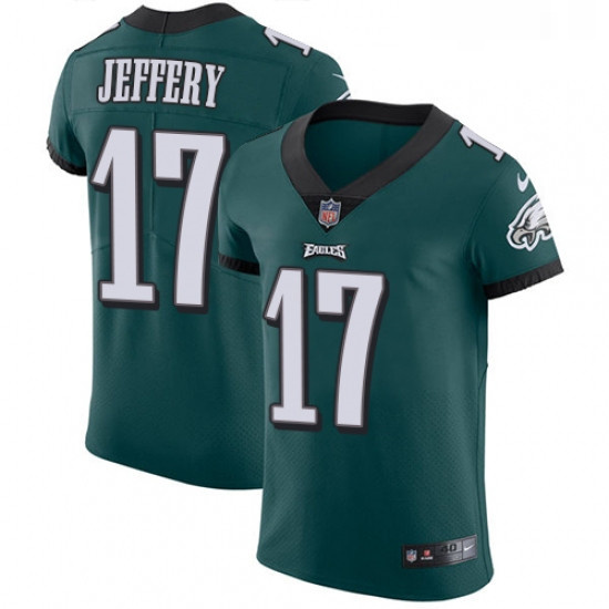 Mens Nike Philadelphia Eagles 17 Alshon Jeffery Midnight Green Team Color Vapor Untouchable Elite Pl