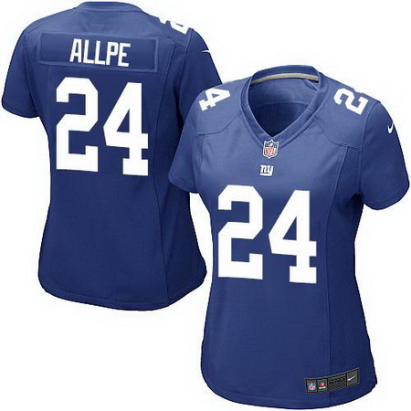 Nike Giants #24 Eli Apple Royal Blue Team Color Women Stitched NFL Elite Jersey