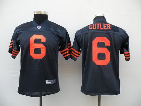 Bears #6 Jay Cutler Blue Orange 1940s Throwback Stitched Youth NFL Jersey