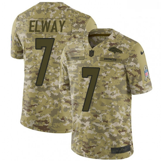 Men Nike Denver Broncos 7 John Elway Limited Camo 2018 Salute to Service NFL Jersey