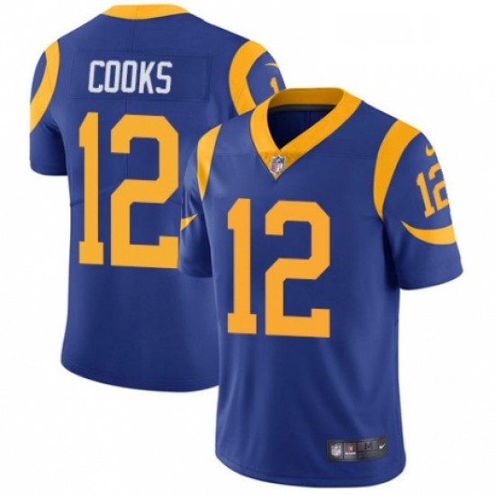 Men Nike Los Angeles Rams 12 Brandin Cooks Royal Blue Alternate Vapor Untouchable Limited Player NFL