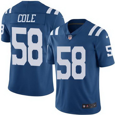 Nike Colts #58 Trent Cole Royal Blue Mens Stitched NFL Limited Rush Jersey