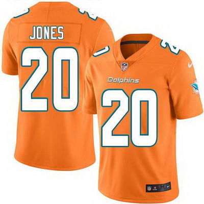 Nike Dolphins #20 Reshad Jones Orange Mens Stitched NFL Limited 