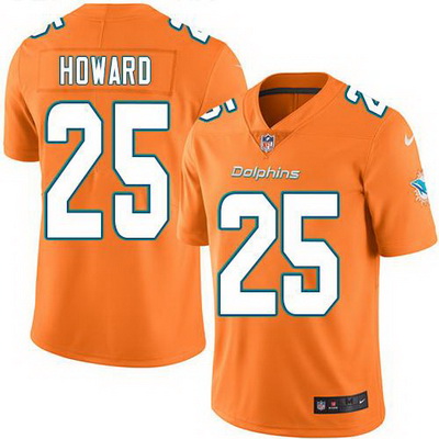 Nike Dolphins #25 Xavien Howard Orange Mens Stitched NFL Limited Rush Jersey