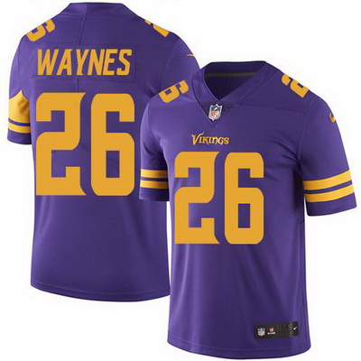 Nike Vikings #26 Trae Waynes Purple Mens Stitched NFL Limited Rush Jersey