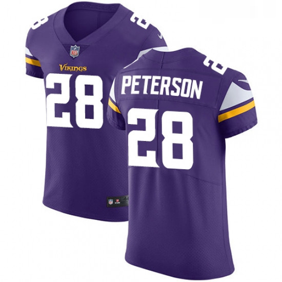 Mens Nike Minnesota Vikings 28 Adrian Peterson Purple Team Color Vapor Untouchable Elite Player NFL 