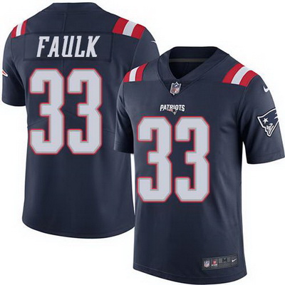 Nike Patriots #33 Kevin Faulk Navy Blue Mens Stitched NFL Limited Rush Jersey