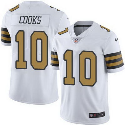 Nike Saints #10 Brandin Cooks White Mens Stitched NFL Limited Rush Jersey