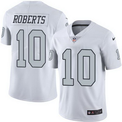 Nike Raiders #10 Seth Roberts White Mens Stitched NFL Limited Rush Jersey