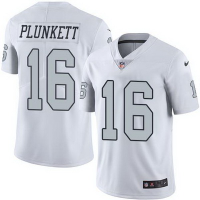 Nike Raiders #16 Jim Plunkett White Mens Stitched NFL Limited Rush Jersey