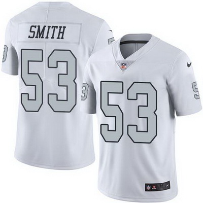 Nike Raiders #53 Malcolm Smith White Mens Stitched NFL Limited Rush Jersey