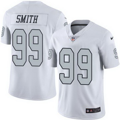 Nike Raiders #99 Aldon Smith White Mens Stitched NFL Limited Rush Jersey