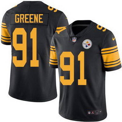 Nike Steelers #91 Kevin Greene Black Mens Stitched NFL Limited Rush Jersey