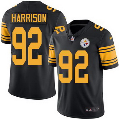 Nike Steelers #92 James Harrison Black Mens Stitched NFL Limited Rush Jersey