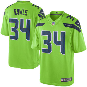 Mens Seattle Seahawks Thomas Rawls Nike Green Color Rush Limited Jersey