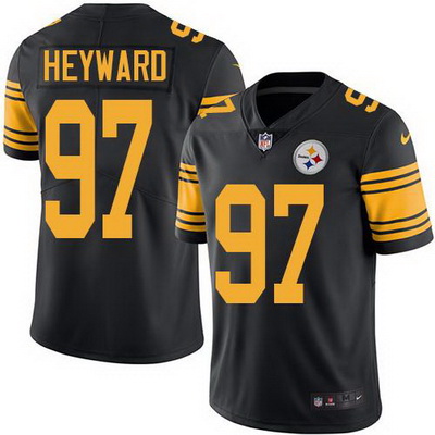 Nike Steelers #97 Cameron Heyward Black Mens Stitched NFL Limited Rush Jersey