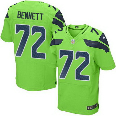 Nike Seahawks #72 Michael Bennett Green Mens Stitched NFL Elite Rush Jersey