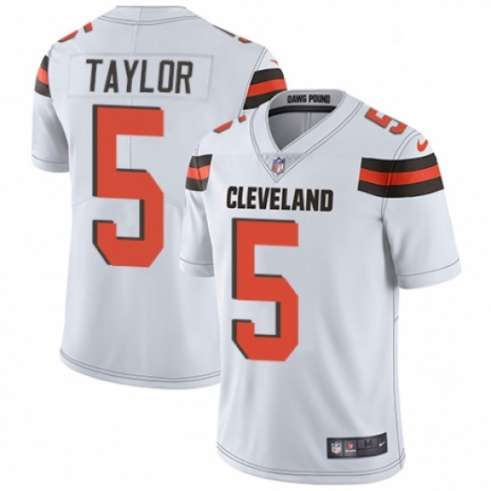 Youth Nike Cleveland Browns 5 Tyrod Taylor White Vapor Untouchable Limited Player NFL Jersey