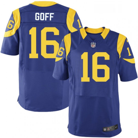 Men Nike Los Angeles Rams 16 Jared Goff Royal Blue Alternate Vapor Untouchable Elite Player NFL Jers