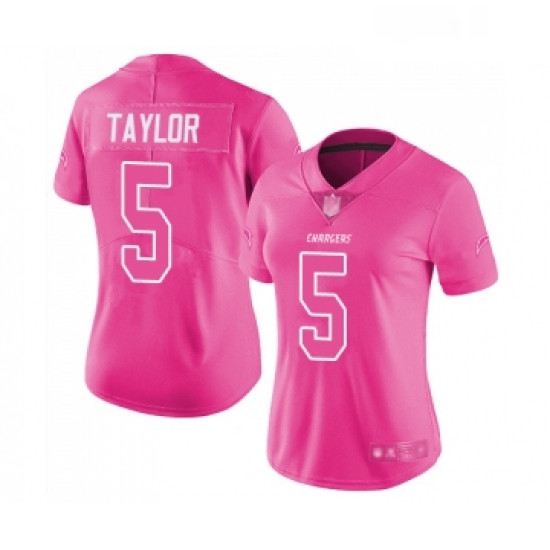 Womens Los Angeles Chargers 5 Tyrod Taylor Limited Pink Rush Fashion Football Jersey