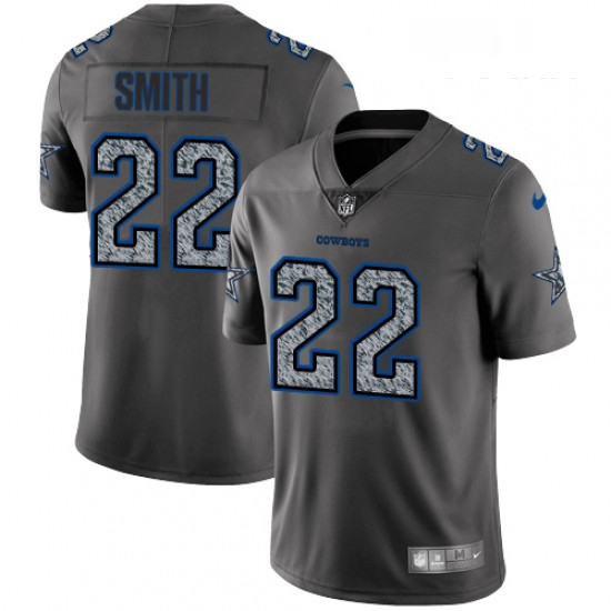 Youth Nike Dallas Cowboys 22 Emmitt Smith Gray Static Vapor Untouchable Limited NFL Jersey