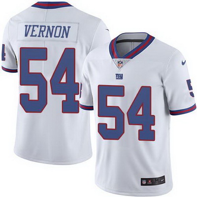 Nike Giants #54 Olivier Vernon White Mens Stitched NFL Limited Rush Jersey