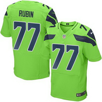 Nike Seahawks #77 Ahtyba Rubin Green Mens Stitched NFL Elite Rush Jersey