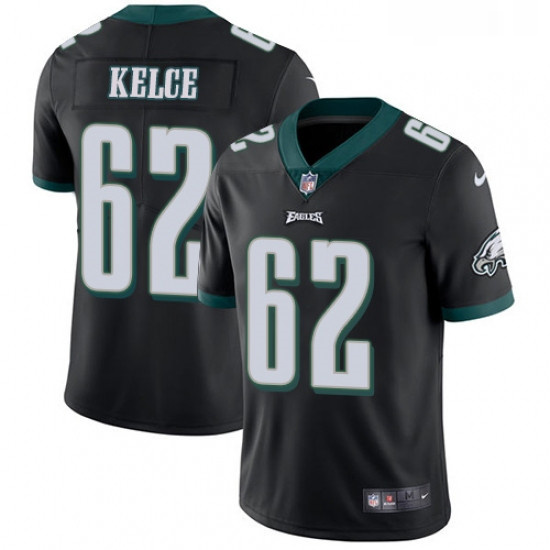 Mens Nike Philadelphia Eagles 62 Jason Kelce Black Alternate Vapor Untouchable Limited Player NFL Je