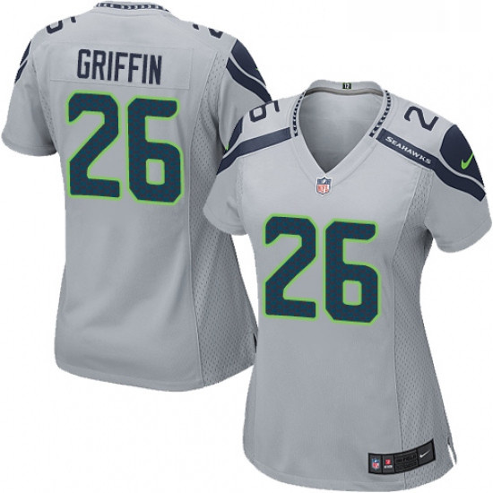 Womens Nike Seattle Seahawks 26 Shaquill Griffin Game Grey Alternate NFL Jersey