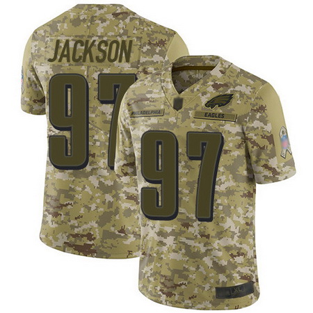 Eagles 97 Malik Jackson Camo Youth Stitched Football Limited 2018 Salute to Service Jersey