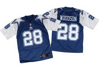 Nike Cowboys 28 Darren Woodson Navy Blue White Mens Stitched NFL Throwback Elite Jersey