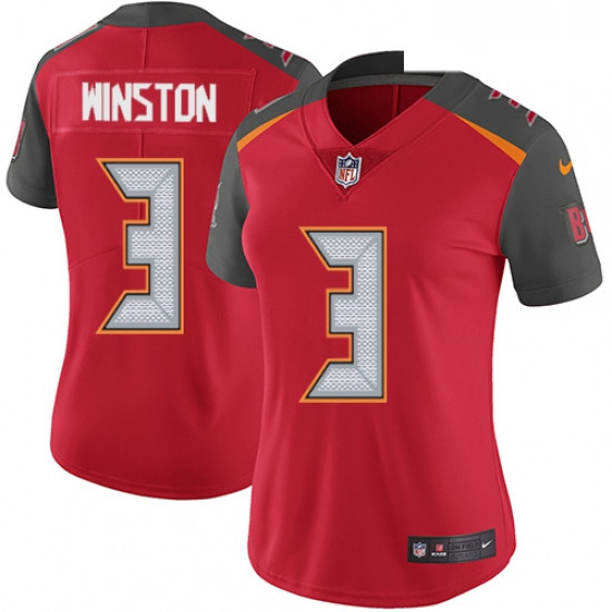 Womens Nike Tampa Bay Buccaneers 3 Jameis Winston Red Team Color Vapor Untouchable Limited Player NF