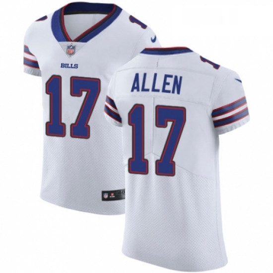 Mens Nike Buffalo Bills 17 Josh Allen White Vapor Untouchable Elite Player NFL Jersey