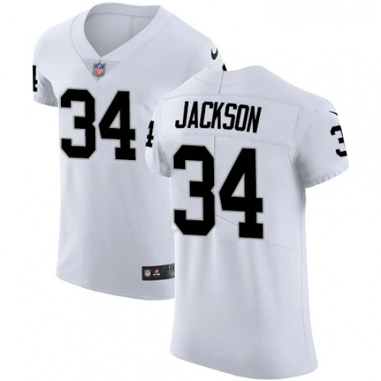 Mens Nike Oakland Raiders 34 Bo Jackson White Vapor Untouchable Elite Player NFL Jersey