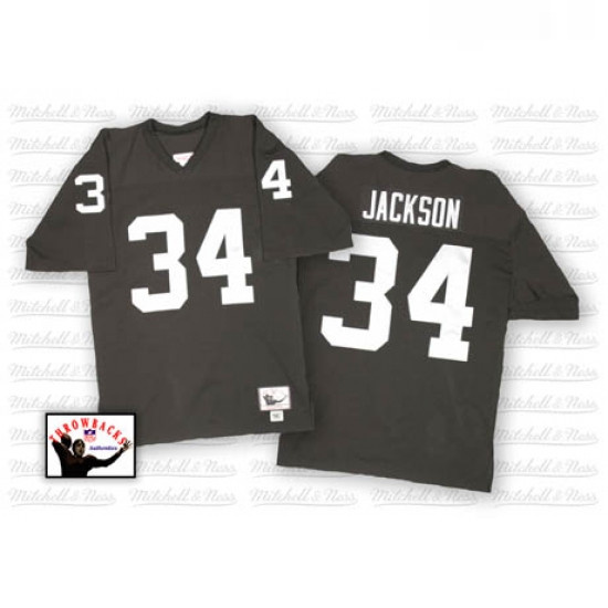 Youth Mitchell and Ness Oakland Raiders 34 Bo Jackson Black Team Color Authentic NFL Throwback Jerse