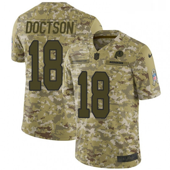 Mens Nike Washington Redskins 18 Josh Doctson Burgundy Limited Camo 2018 Salute to Service NFL Jerse