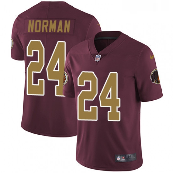 Youth Nike Washington Redskins 24 Josh Norman Elite Burgundy RedGold Number Alternate 80TH Anniversa