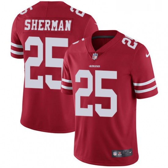 Youth Nike San Francisco 49ers 25 Richard Sherman Red Team Color Vapor Untouchable Elite Player NFL 