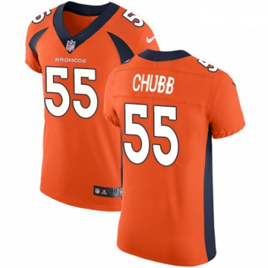 Men Nike Denver Broncos 55 Bradley Chubb Orange Team Color Vapor Untouchable Elite Player NFL Jersey