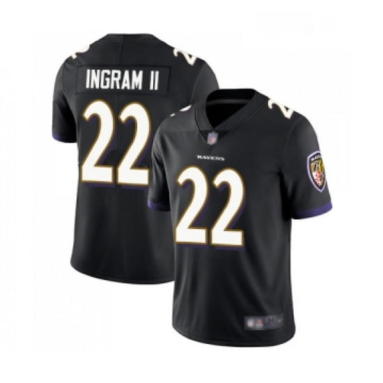 Youth Baltimore Ravens 22 Mark Ingram II Black Alternate Vapor Untouchable Limited Player Football J