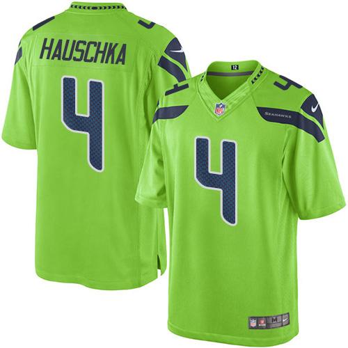 Nike Seahawks #4 Steven Hauschka Green Mens Stitched NFL Limited Rush Jersey