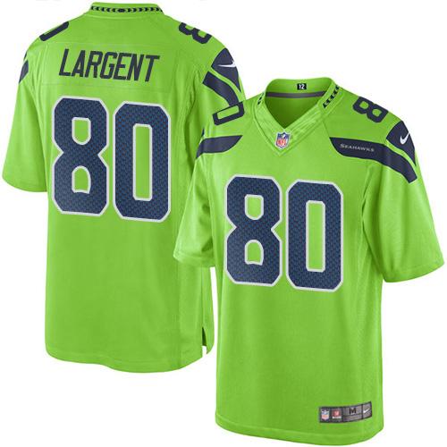 Nike Seahawks #80 Steve Largent Green Mens Stitched NFL Limited Rush Jersey