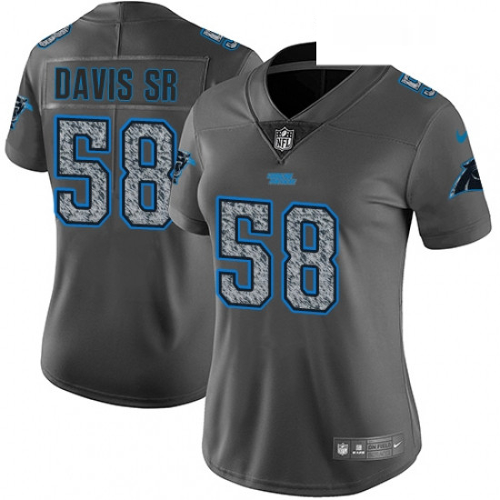 Womens Nike Carolina Panthers 58 Thomas Davis Gray Static Vapor Untouchable Limited NFL Jersey