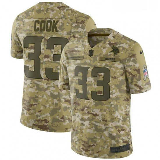 Mens Nike Minnesota Vikings 33 Dalvin Cook Limited Camo 2018 Salute to Service NFL Jersey