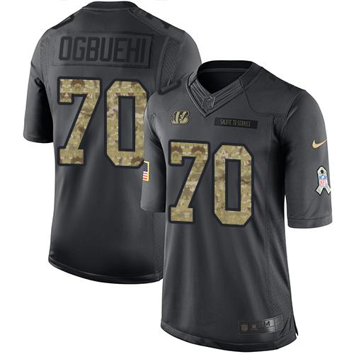 Nike Bengals #70 Cedric Ogbuehi Black Mens Stitched NFL Limited 2016 Salute to Service Jersey