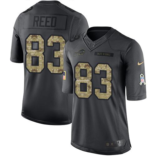 Nike Bills #83 Andre Reed Black Mens Stitched NFL Limited 2016 Salute To Service Jersey