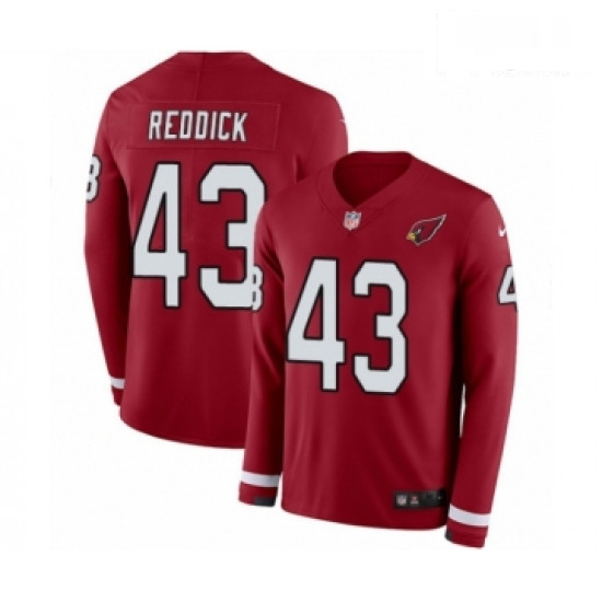 Men Nike Arizona Cardinals 43 Haason Reddick Limited Red Therma Long Sleeve NFL Jersey