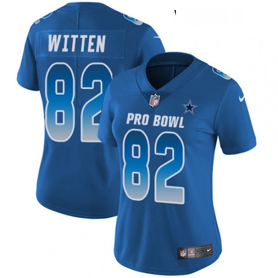 Womens Nike Dallas Cowboys 82 Jason Witten Limited Royal Blue 2018 Pro Bowl NFL Jersey